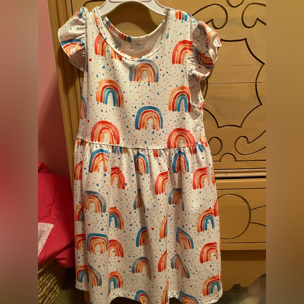 Orange and blue Rainbow stretchy dress